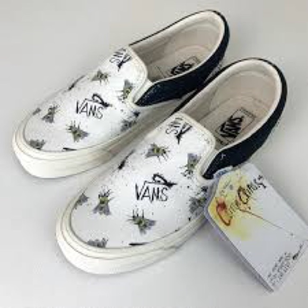 Vans Vault x Ralph Steadman Bee OG Slip-On LX Sneakers Black White VN0A3AV7VQR - Picture 8 of 11